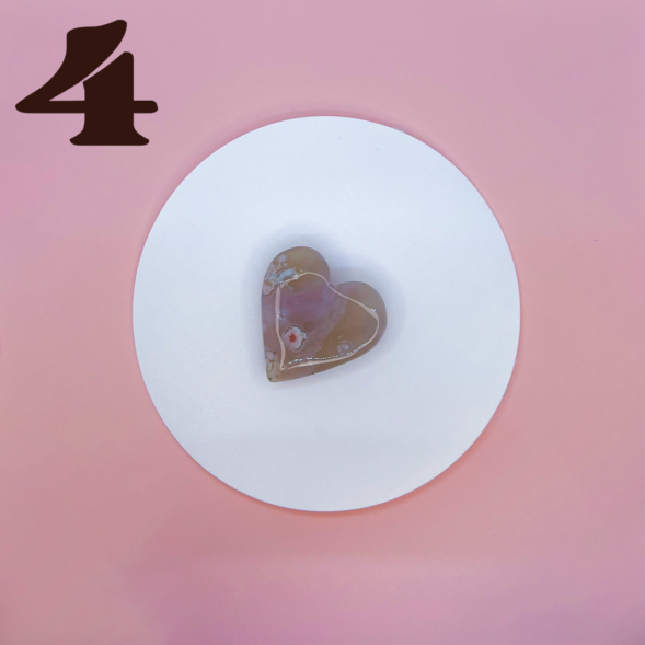 Flower Agate Heart Carvings - Image 5